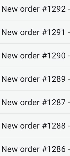 Orders from selling my own products