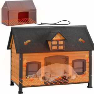 Aivituvin Heated Dog House – Insulated Wooden Kennel