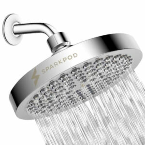SparkPod 6 inch round rain shower head in chrome