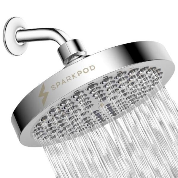 SparkPod 6 inch round rain shower head in chrome