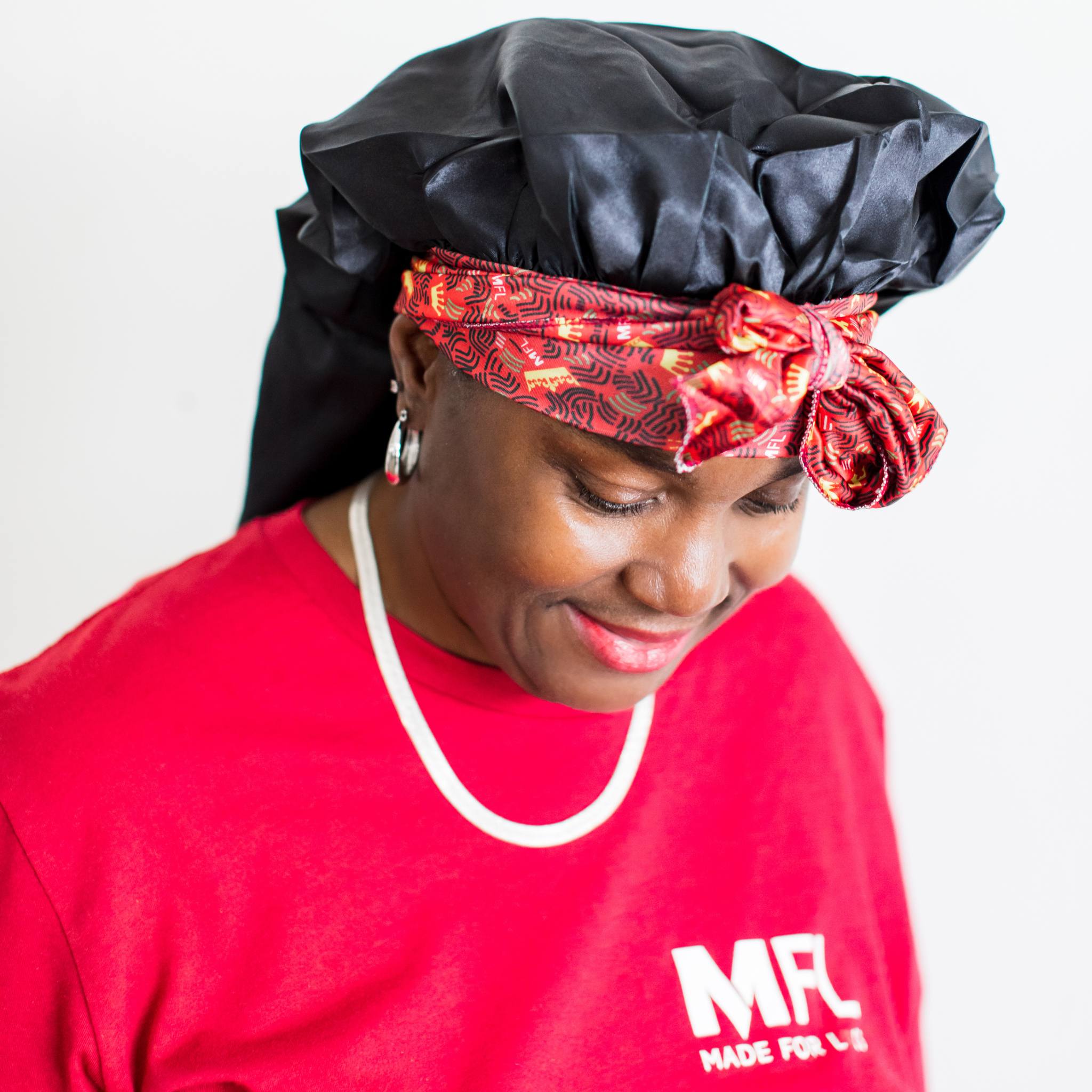 Made For Locs Extra Long Satin Bonnet for locs in black
