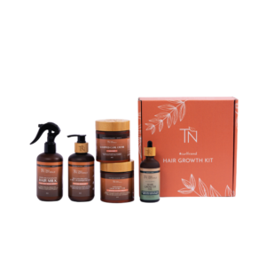 Tree Naturals Hair Growth Kit with six products and scrunchie