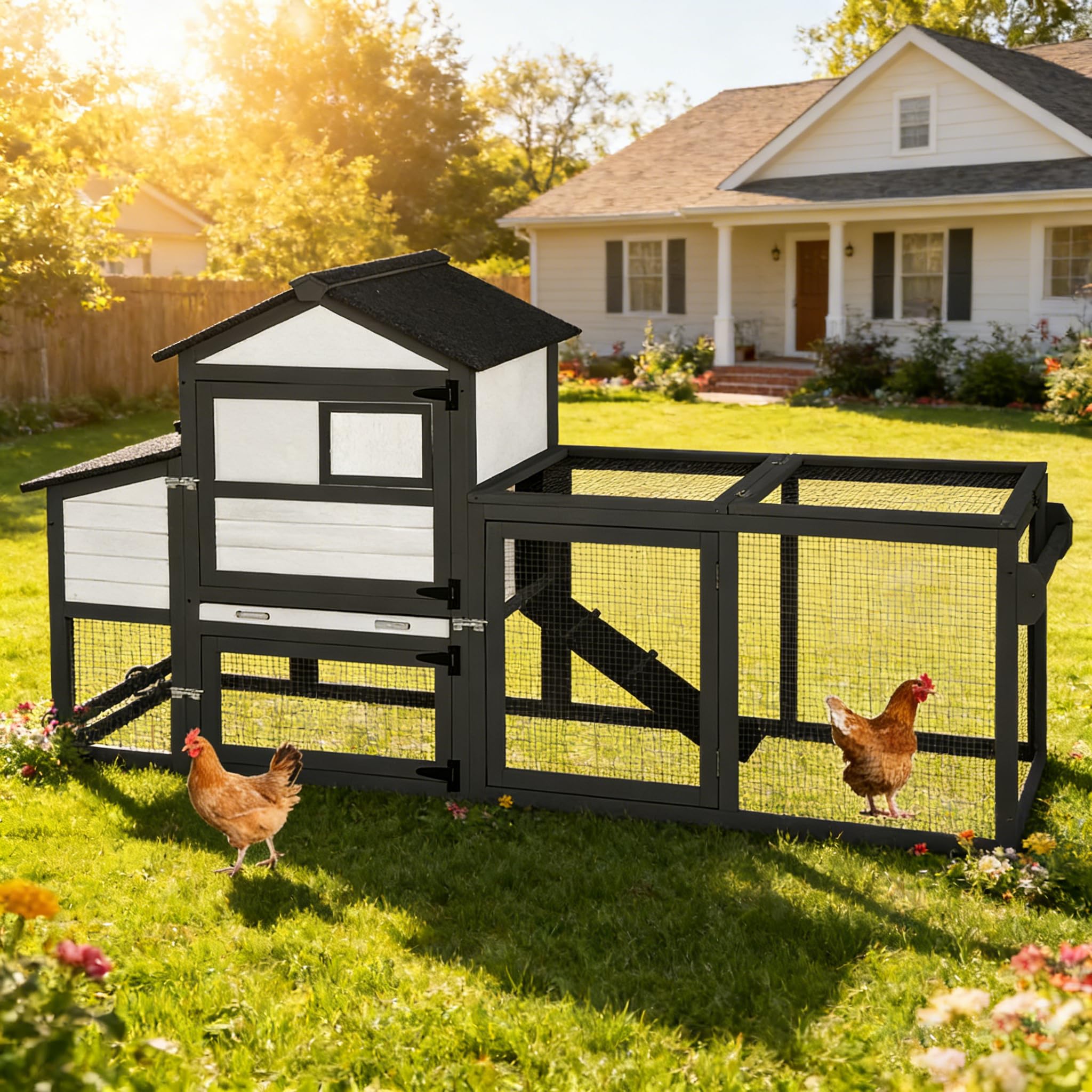 Aivituvin Chicken Coop on Wheels – Portable Wooden Hen House