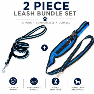 Pet Life Accordion Hands-Free Belt-Clip Dog Leash 2-Piece Set
