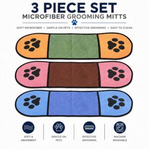 Pet Life Dry-Aid Hand-Inserted Microfiber Grooming Towel 3-Pack